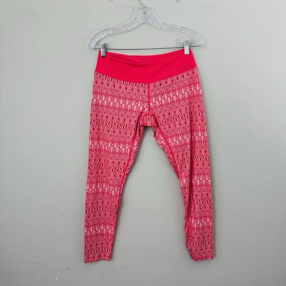 Terramar Pants - Terramar Red And White Geometric Cropped Leggings Women’s Size M